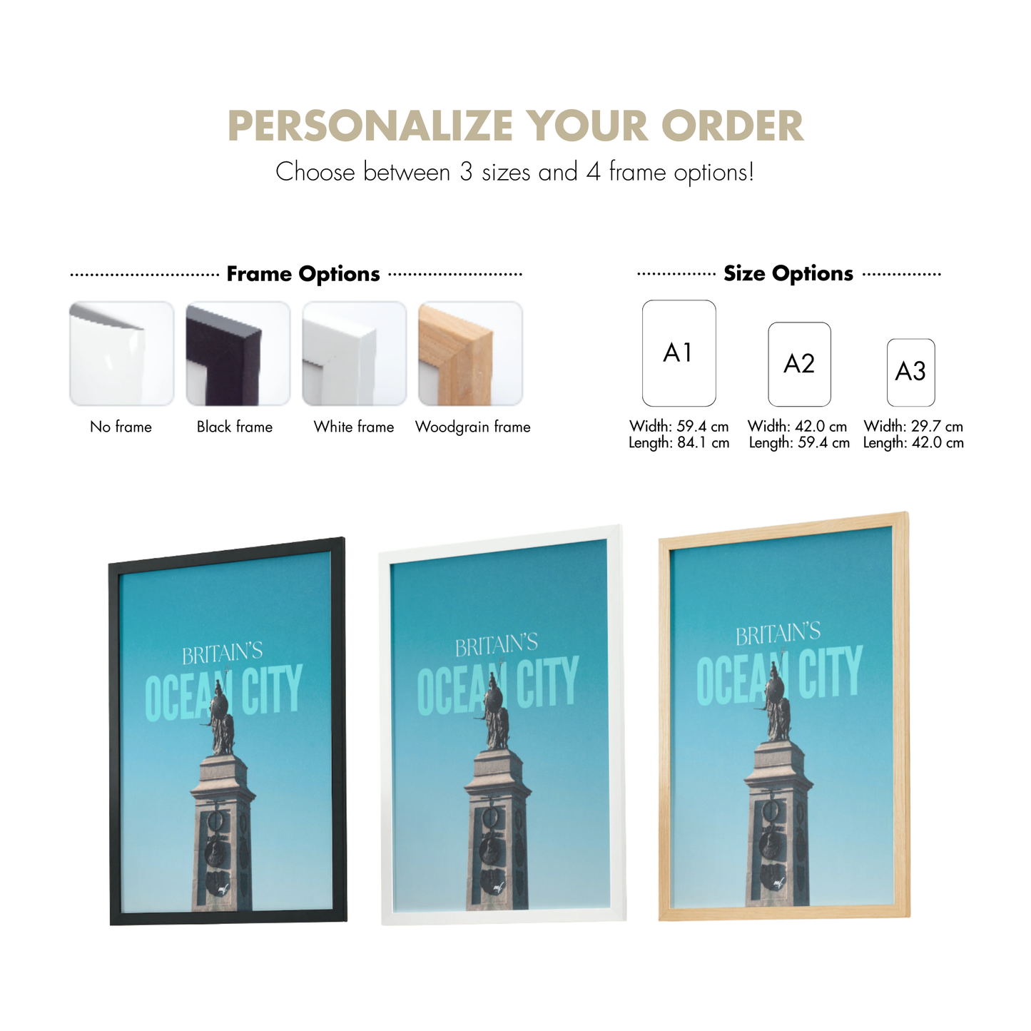 BRITAIN'S OCEAN CITY Poster – Coastal Wall Art Print (A1 / A2 / A3 Sizes)