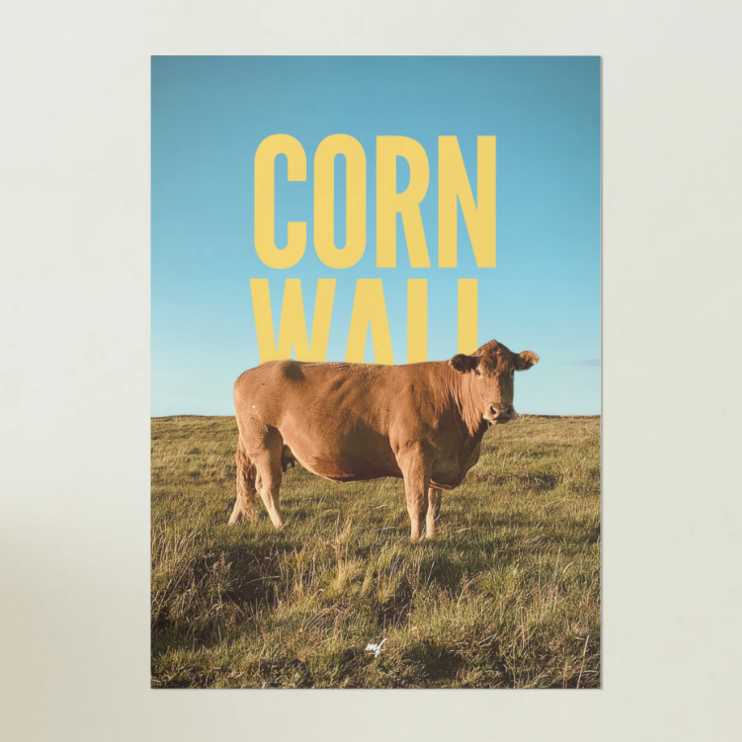 CORNWALL Cow Poster – Wall Art Print (A1 / A2 / A3 Sizes)