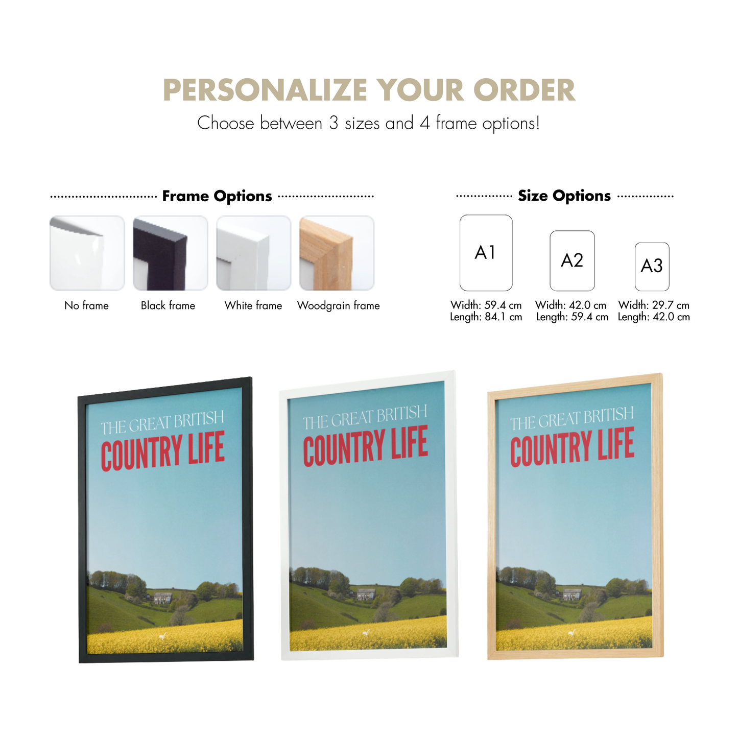 THE GREAT BRITISH COUNTRY LIFE Poster – Wall Art Print (A1 / A2 / A3 Sizes)
