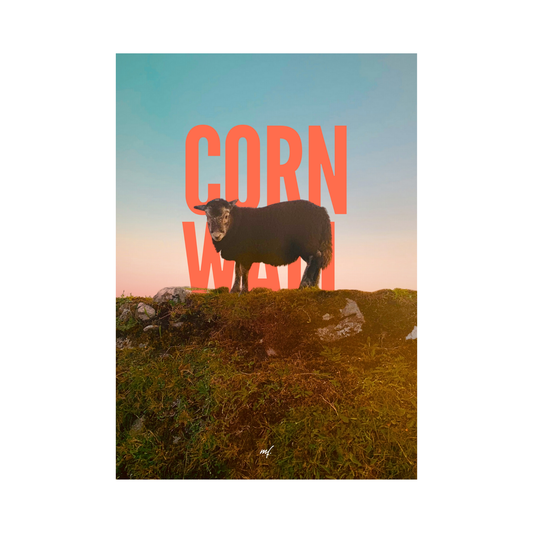 CORNWALL Sheep Poster – Wall Art Print (A1 / A2 / A3 Sizes)